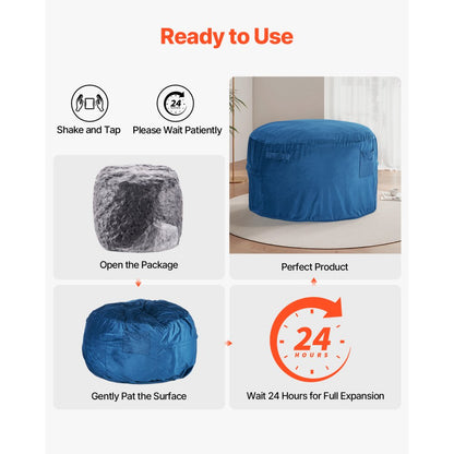 SM-FBB-01 - Comfortable Round Bean Bag Chair with Washable Cover