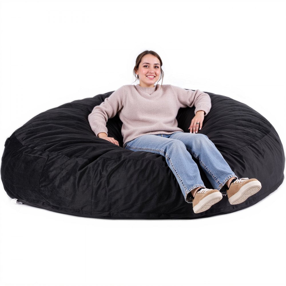 SM-FBB-02 - Comfortable Round Bean Bag Chair with Washable Velvet Cover