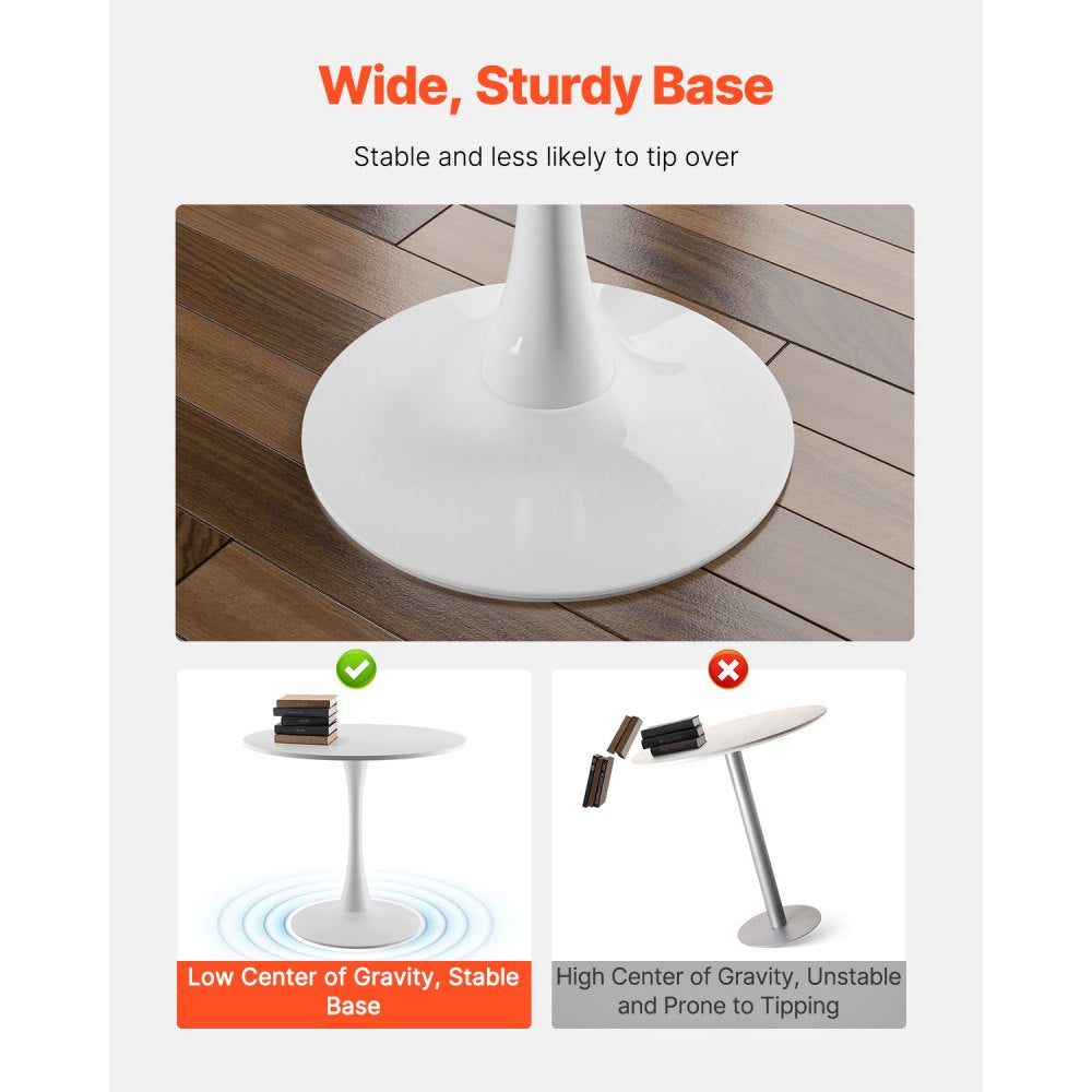 SR241142 - 31.5" White MDF Multifunctional Dining Table for 2-4