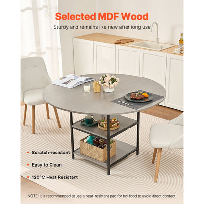 SR243012 - Grey 47" MDF Dining Table for 4-6 People, Elegant Design