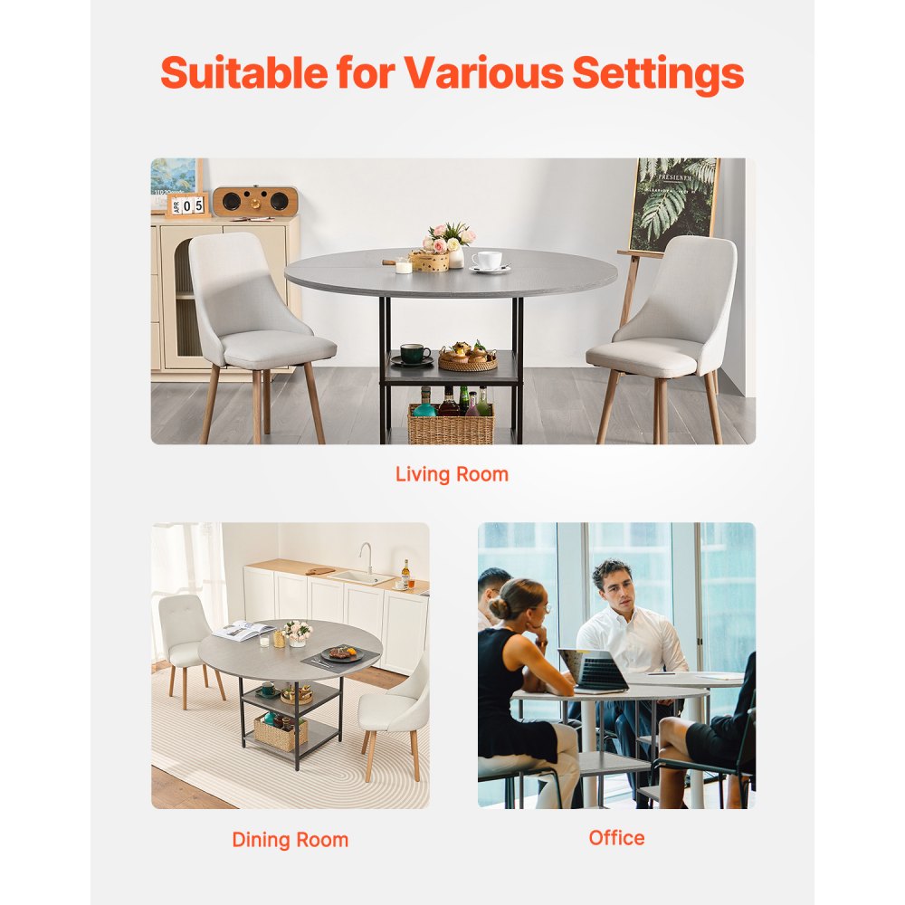 SR243012 - Grey 47" MDF Dining Table for 4-6 People, Elegant Design