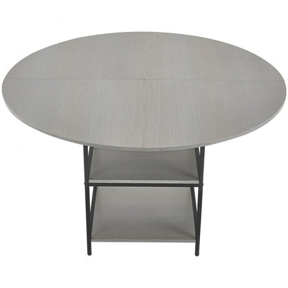 SR243012 - Grey 47" MDF Dining Table for 4-6 People, Elegant Design