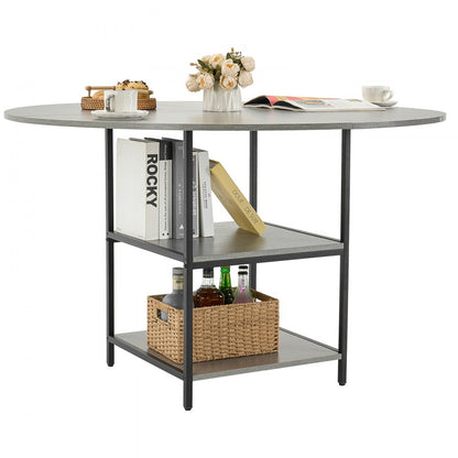 SR243012 - Grey 47" MDF Dining Table for 4-6 People, Elegant Design