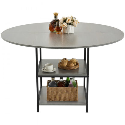 SR243012 - Grey 47" MDF Dining Table for 4-6 People, Elegant Design
