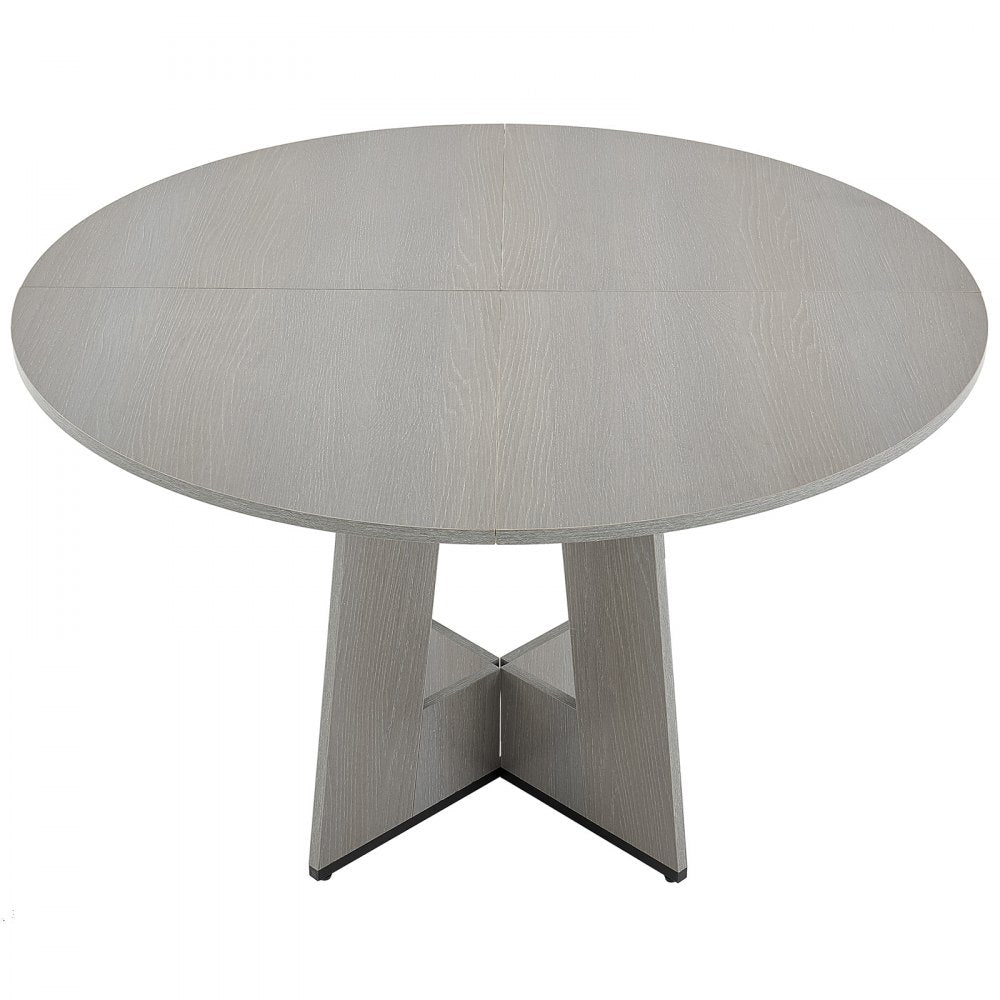 SR241140 - 47" Grey MDF Round Dining Table for 4-6 People