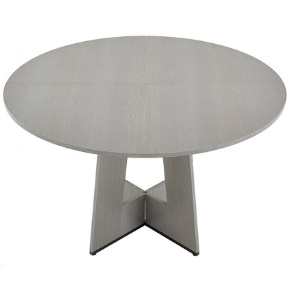 SR241140 - 47" Grey MDF Round Dining Table for 4-6 People