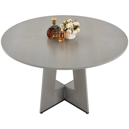 SR241140 - 47" Grey MDF Round Dining Table for 4-6 People