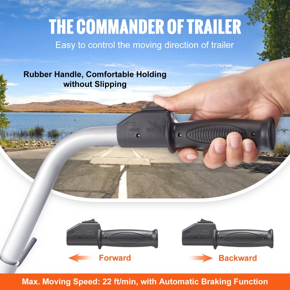 010914370195 - VEVOR 5000lb Electric Trailer Dolly with Adjustable Clamp
