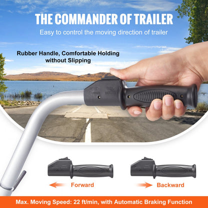 010914370195 - VEVOR 5000lb Electric Trailer Dolly with Adjustable Clamp