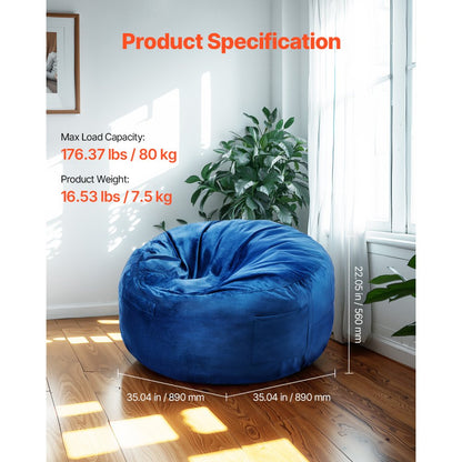 SM-SS-01 - 3ft Soft Memory Foam Bean Bag Chair with Washable Cover