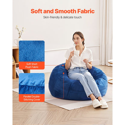 SM-SS-01 - 3ft Soft Memory Foam Bean Bag Chair with Washable Cover