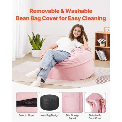SM-SS-02 - 3ft Round VEVOR Bean Bag Chair with Removable Cover