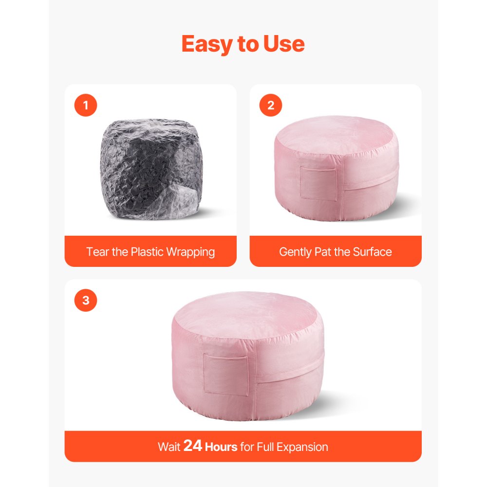 SM-SS-02 - 3ft Round VEVOR Bean Bag Chair with Removable Cover