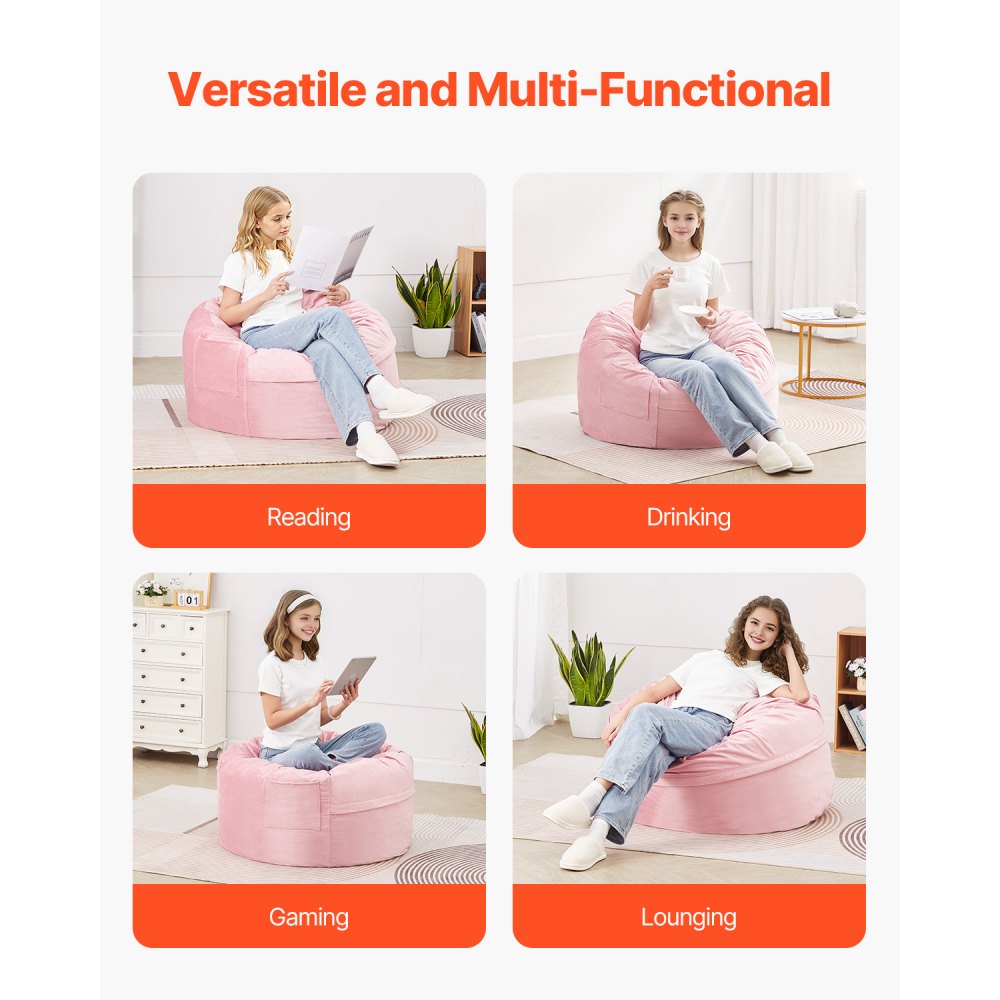 SM-SS-02 - 3ft Round VEVOR Bean Bag Chair with Removable Cover