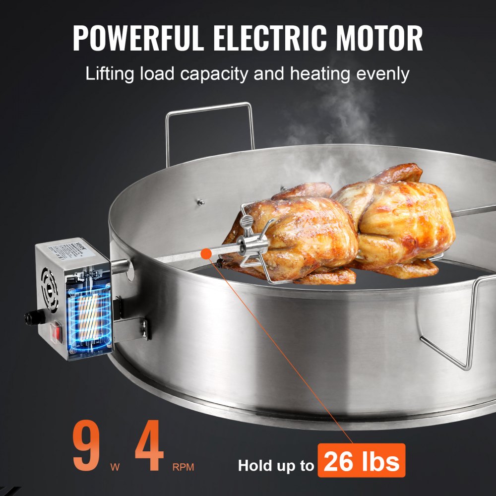 JY-MY--YX580-120 - Powerful 22" BBQ Rotisserie Ring for Effortless Grilling