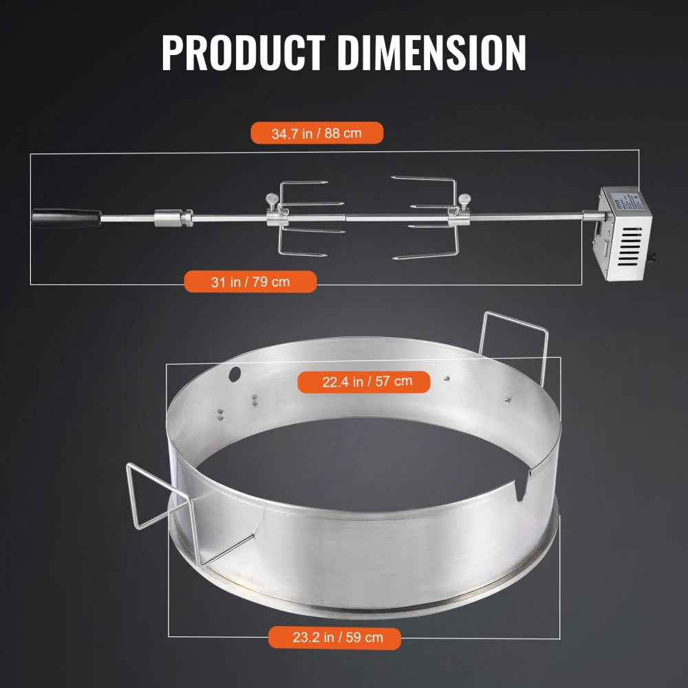 JY-MY--YX580-120 - Powerful 22" BBQ Rotisserie Ring for Effortless Grilling
