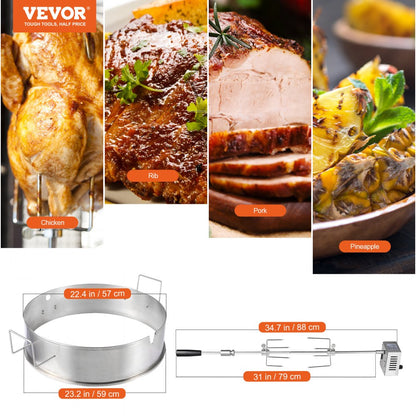 JY-MY--YX580-120 - Powerful 22" BBQ Rotisserie Ring for Effortless Grilling