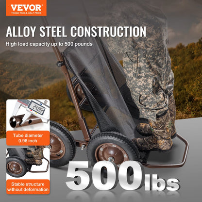 YL1401 - 500 LB Alloy Steel Folding Deer Cart with Pneumatic Tires