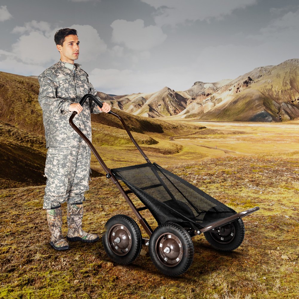 YL1401 - 500 LB Alloy Steel Folding Deer Cart with Pneumatic Tires