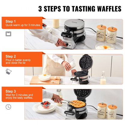 SW-2089S - 2-Layer Non-Stick Waffle Maker with 1400W Power