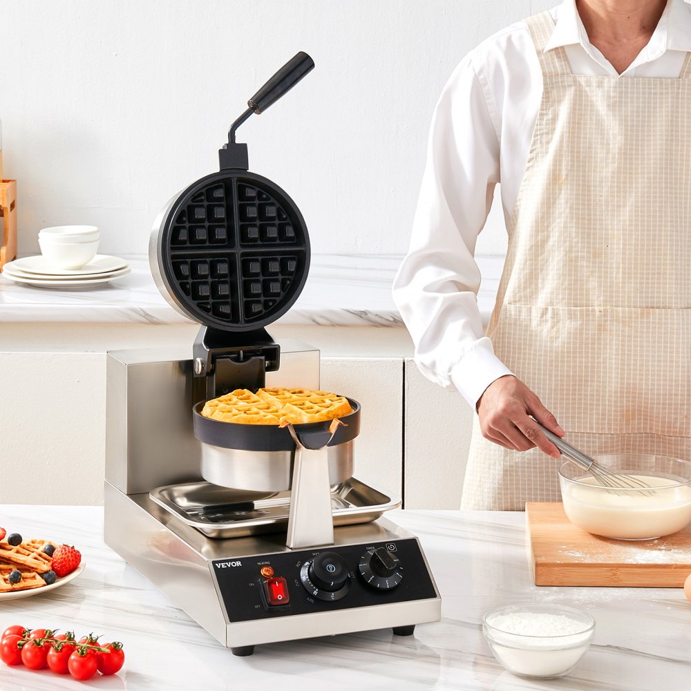 UWF-2205 - 1300W Non-Stick Round Waffle Maker for Perfectly Fluffy Waffles