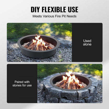 VOLD-36-10 - 40" Round High-Temperature Carbon Steel Fire Pit Ring