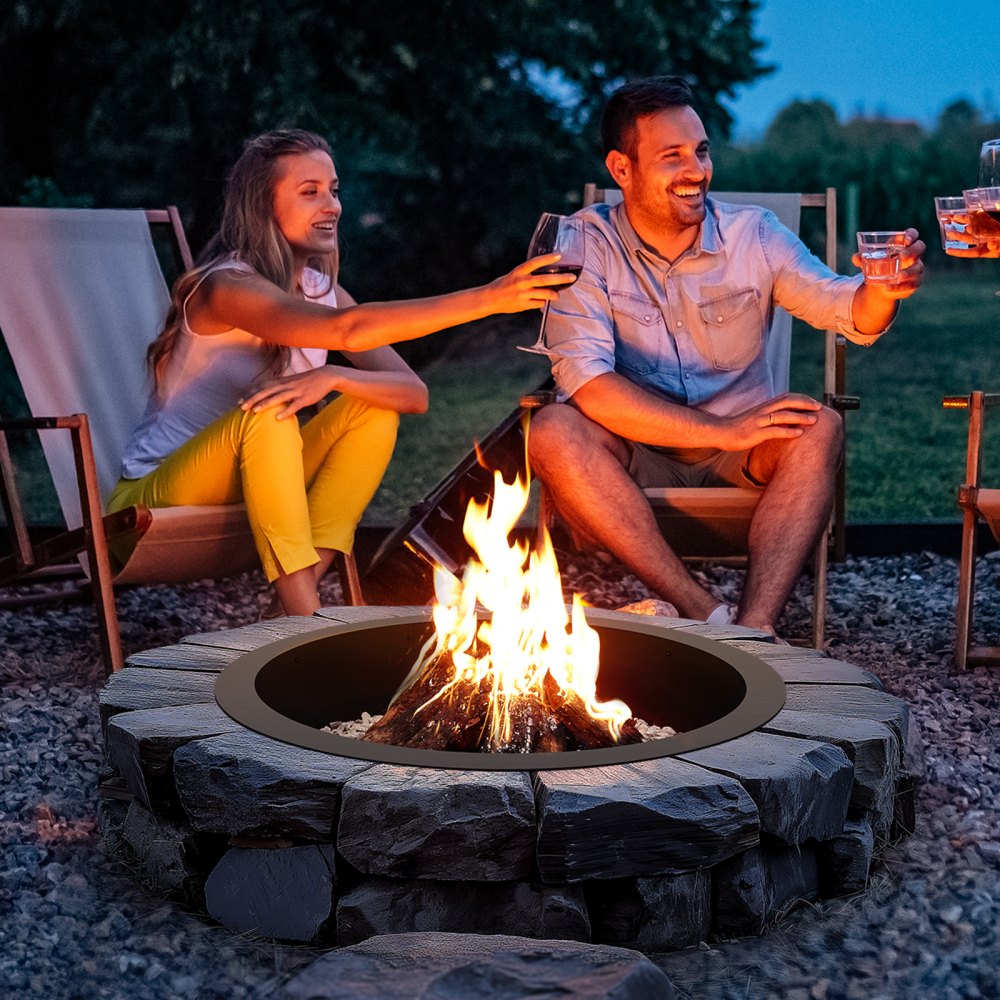 VOLD-36-10 - 40" Round High-Temperature Carbon Steel Fire Pit Ring