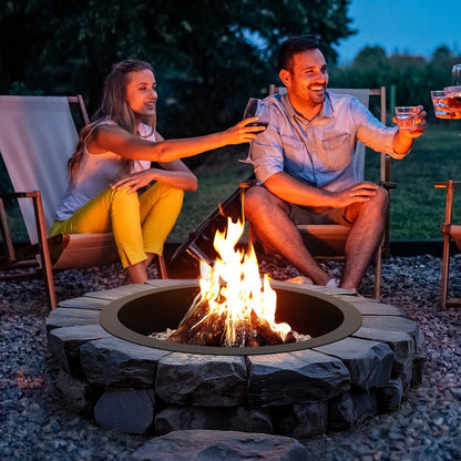 VOLD-36-10 - 40" Round High-Temperature Carbon Steel Fire Pit Ring