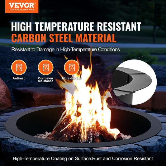 VOLD-39-10-2.5 - 44" High-Temperature Steel Fire Pit Ring for Outdoor Use