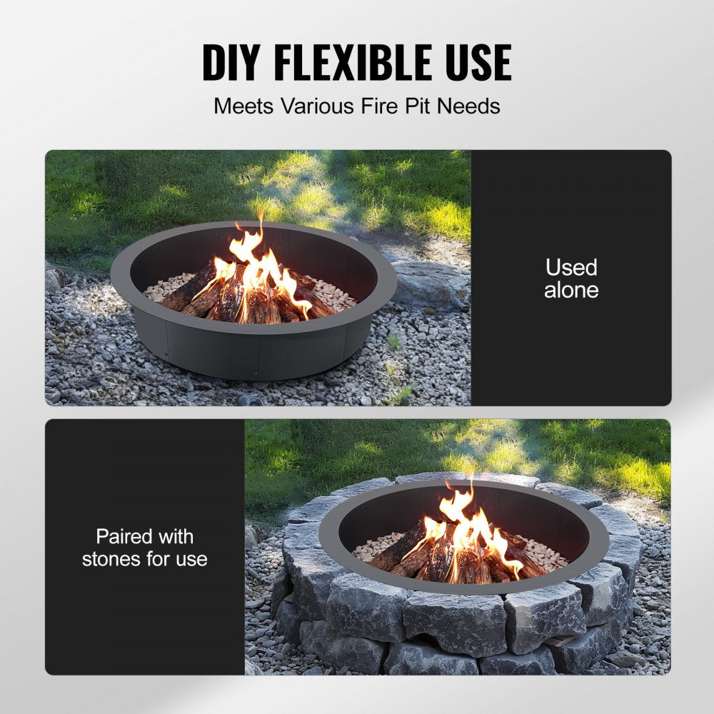 VOLD-39-10-2.5 - 44" High-Temperature Steel Fire Pit Ring for Outdoor Use