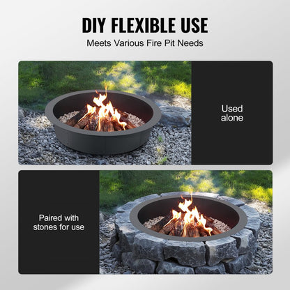 VOLD-39-10-2.5 - 44" High-Temperature Steel Fire Pit Ring for Outdoor Use