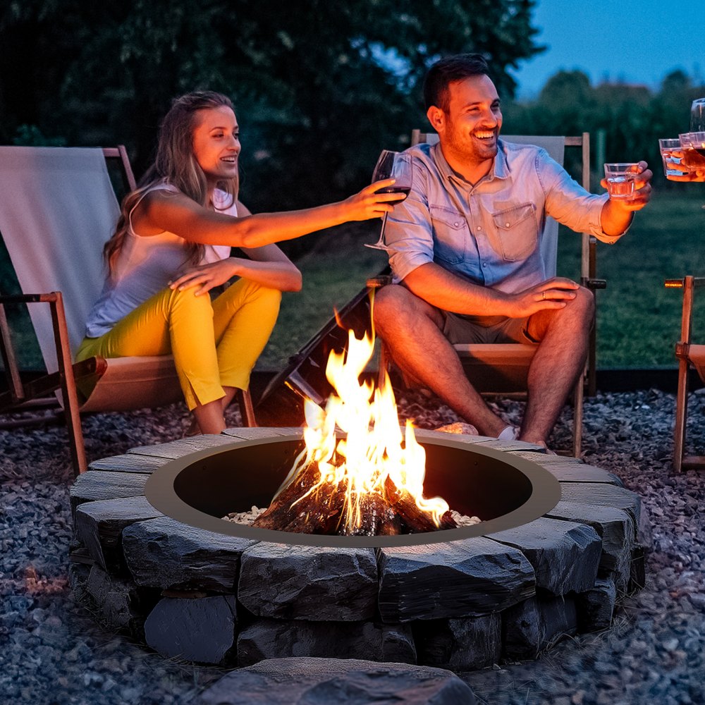 VOLD-39-10-2.5 - 44" High-Temperature Steel Fire Pit Ring for Outdoor Use