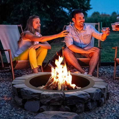 VOLD-39-10-2.5 - 44" High-Temperature Steel Fire Pit Ring for Outdoor Use