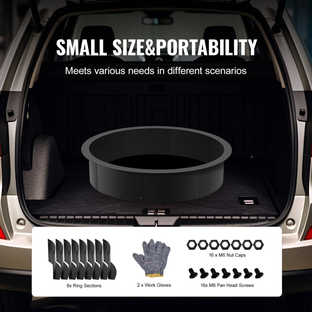 VOLD-36-8.5 - 40" Durable Carbon Steel Fire Pit Ring for Outdoor Use