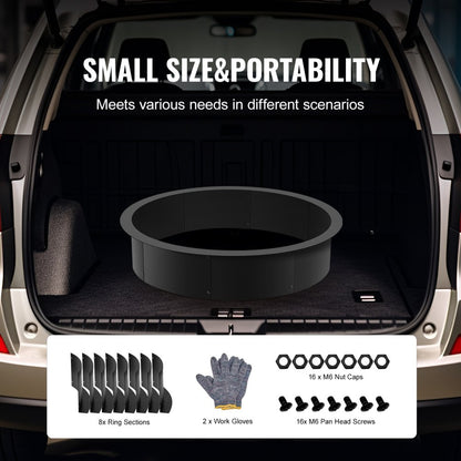 VOLD-36-8.5 - 40" Durable Carbon Steel Fire Pit Ring for Outdoor Use