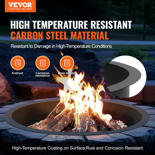 VOLD-39-10-1.5 - 45 Inch Durable Carbon Steel Fire Pit Ring