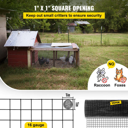 VV-HC-2450 - 24"x50' Vinyl Coated 1" Mesh Poultry & Rabbit Fence