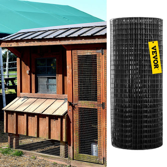 VV-HC-2450 - 24x50' Black Vinyl Coated Welded Wire Mesh for Gardens and Poultry