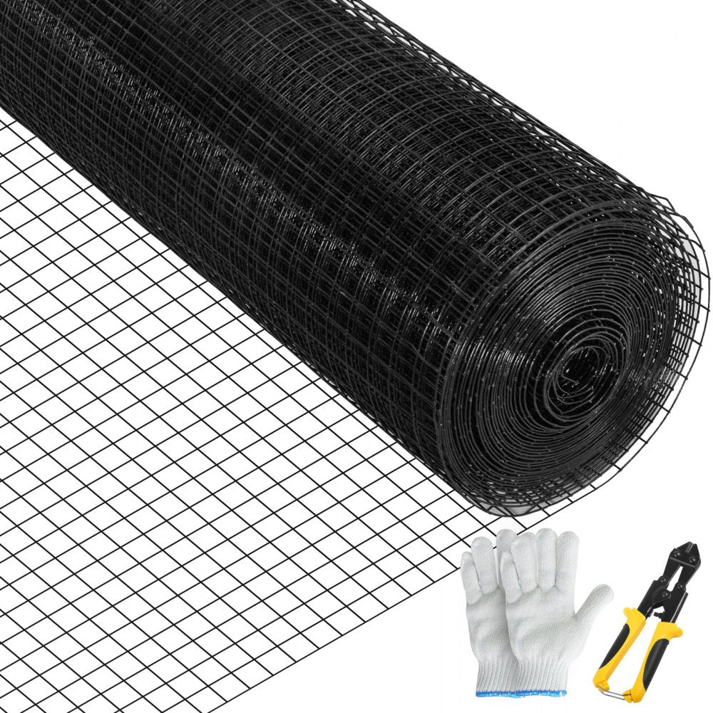 VV-HC-2450 - 24x50' Black Vinyl Coated Welded Wire Mesh for Gardens and Poultry