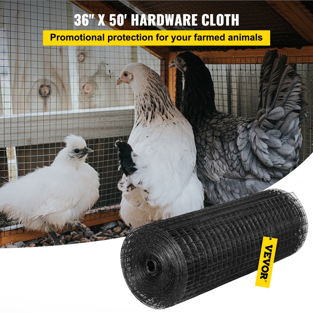 VV-HC-3650 - 36" x 50' Galvanized Steel Chicken Wire Fencing with Gloves & Plier