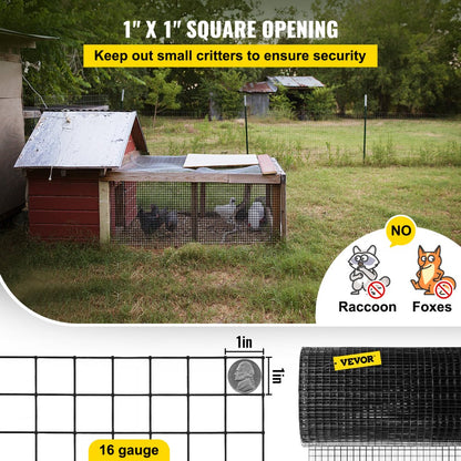 VV-HC-3650 - 36" x 50' Galvanized Steel Chicken Wire Fencing with Gloves & Plier