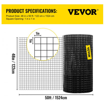 VV-HC-4850 - 48" Galvanized Steel Hardware Cloth with 1" Mesh