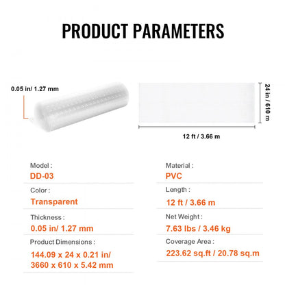 DD-03 - 24"x12' Waterproof PVC Pet Carpet Protector for Doorways