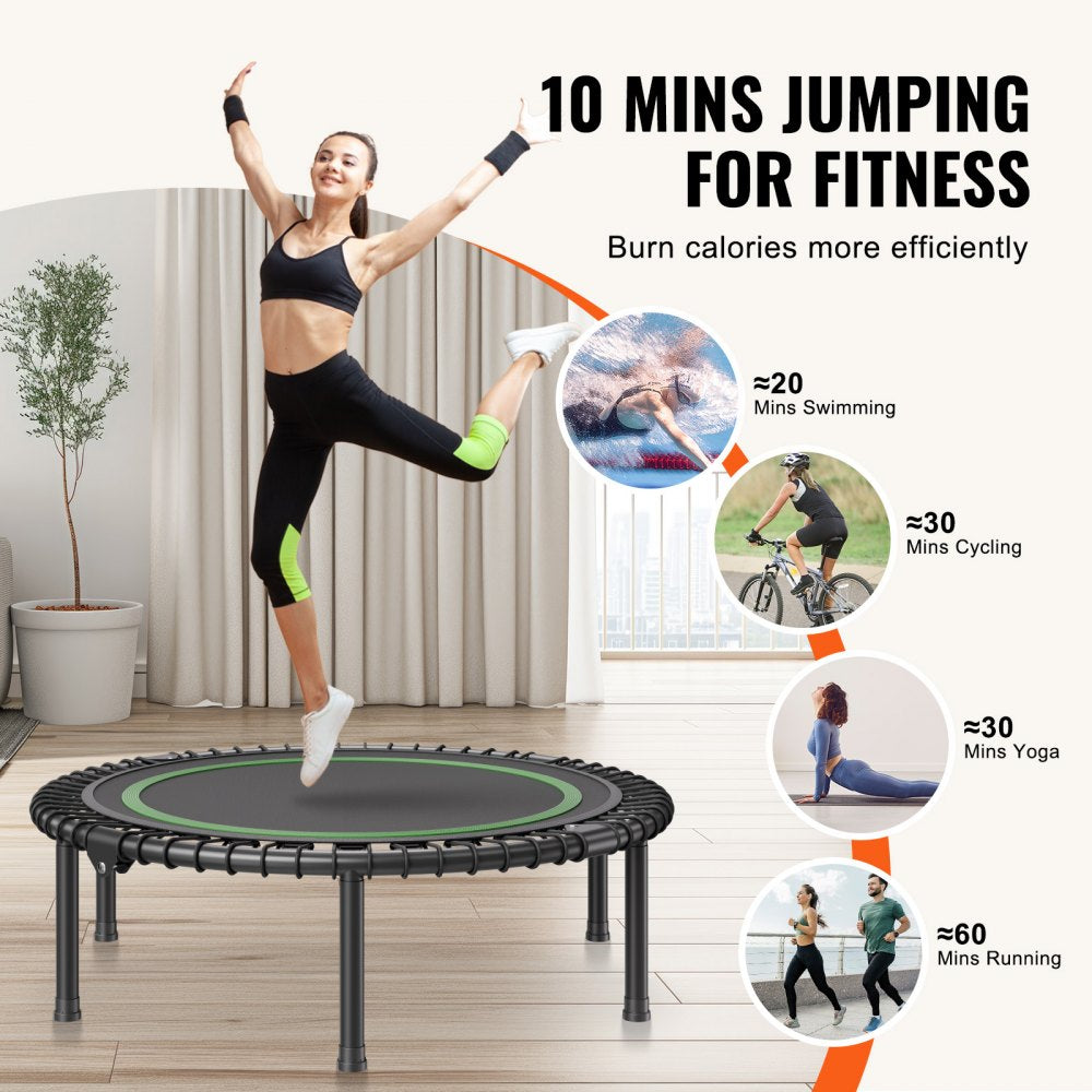 TX-B6232C-40in - 40" Foldable Mini Trampoline for Low-Impact Indoor Workouts
