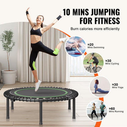 TX-B6232C-40in - 40" Foldable Mini Trampoline for Low-Impact Indoor Workouts