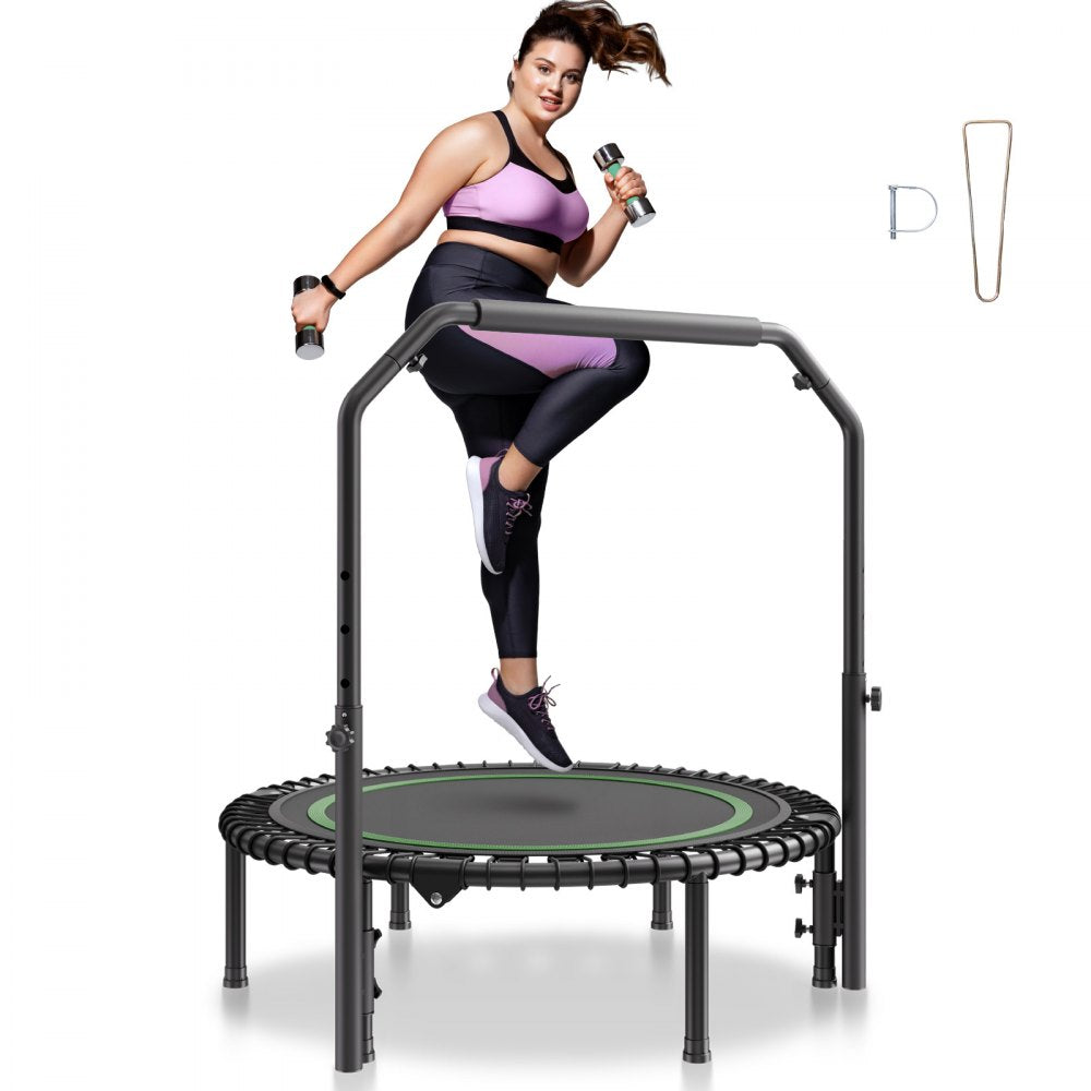 TX-B6232C-40in+C - 40" Foldable Mini Trampoline with Adjustable Handle for Adults