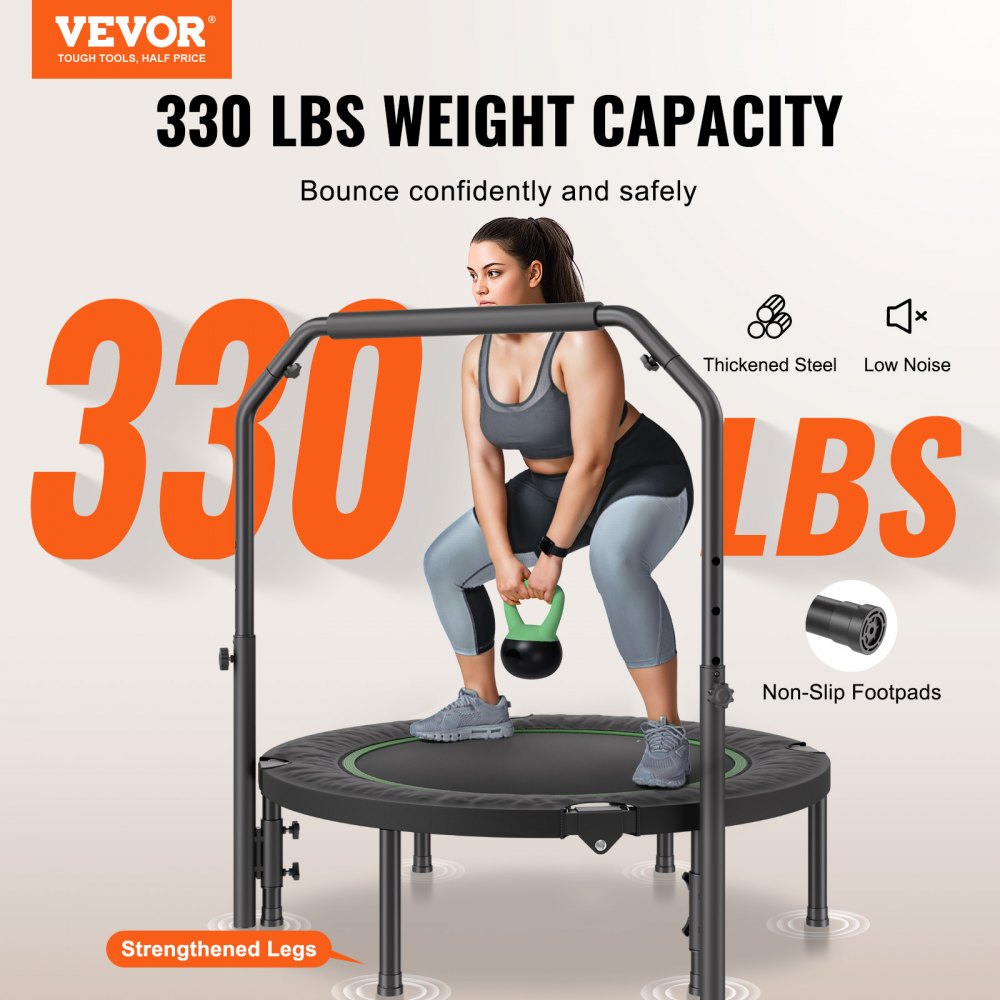 TX-B6389C-40in+C - Foldable Mini Trampoline for Adults, 330 lbs Capacity