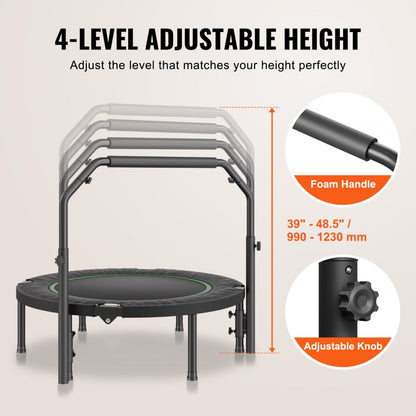 TX-B6389C-40in+C - Foldable Mini Trampoline for Adults, 330 lbs Capacity