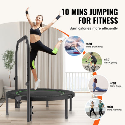 TX-B6389C-40in+C - Foldable Mini Trampoline for Adults, 330 lbs Capacity