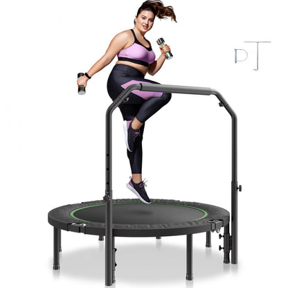 TX-B6389C-48in+C - 48" Foldable Trampoline with Adjustable Handlebar and Steel Frame